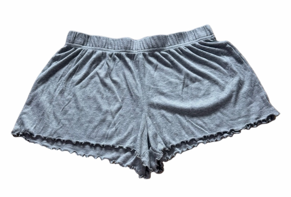 Primark Women's Soft Ribbed Lounge Shorts - Gray